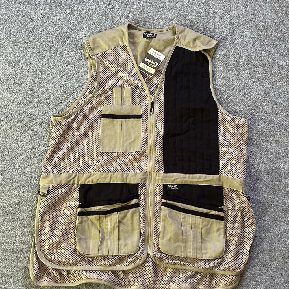 Guide Series Vest Mens 3XL Beige Mesh Left Hand Shooting Hunting Pockets Outdoor